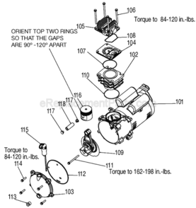 Page B Diagram and Parts List for C3551 Type 1 Porter Cable Compressor